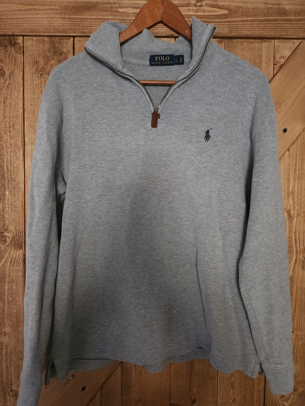 Polo by Ralph Lauren Men's Light Gray Quarter-Zip Pullover